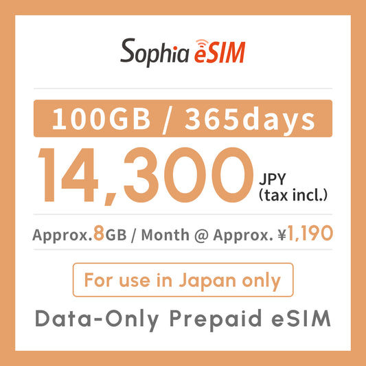 Japan Data eSIM　100GB／365days
