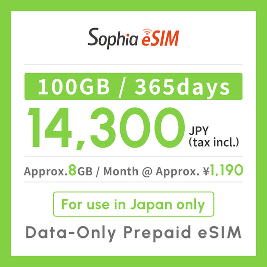 Japan Data eSIM　100GB／365days