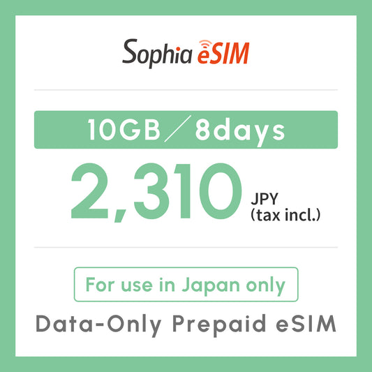 Japan Data eSIM　10GB／8days