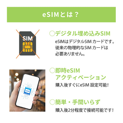 日本国内専用 データeSIM　15GB／5日間