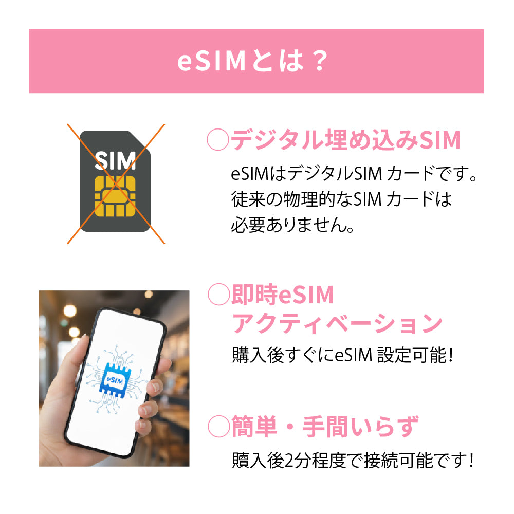 日本国内専用 データeSIM　1GB／3日間