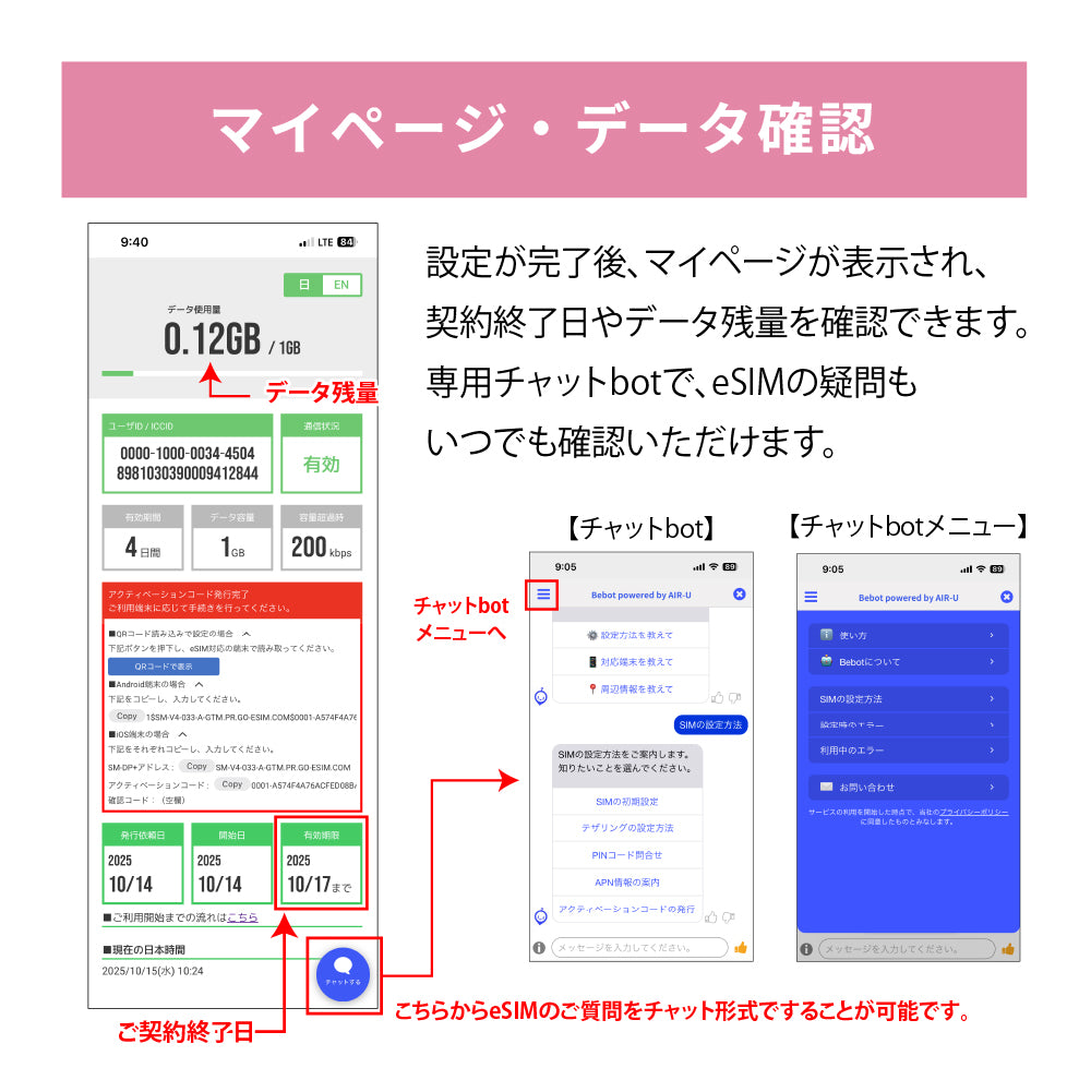 日本国内専用 データeSIM　30GB／180日間