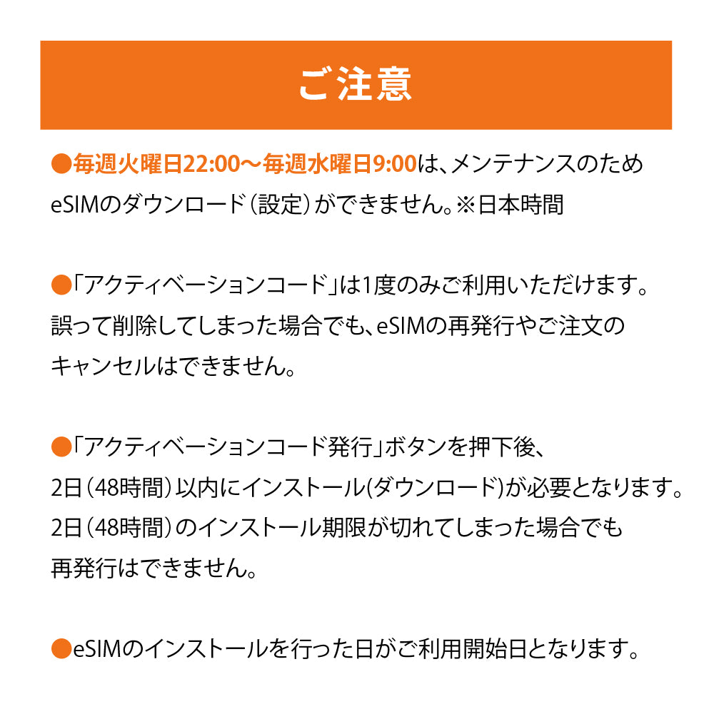 日本国内専用 データeSIM　30GB／31日間