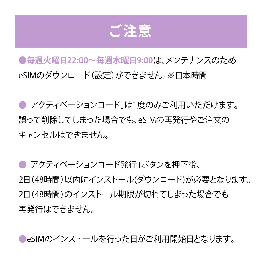日本国内専用 データeSIM　30GB／31日間