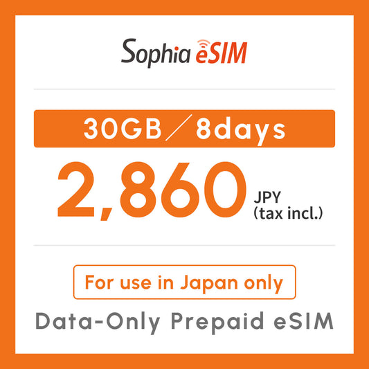 Japan Data eSIM　30GB／8days