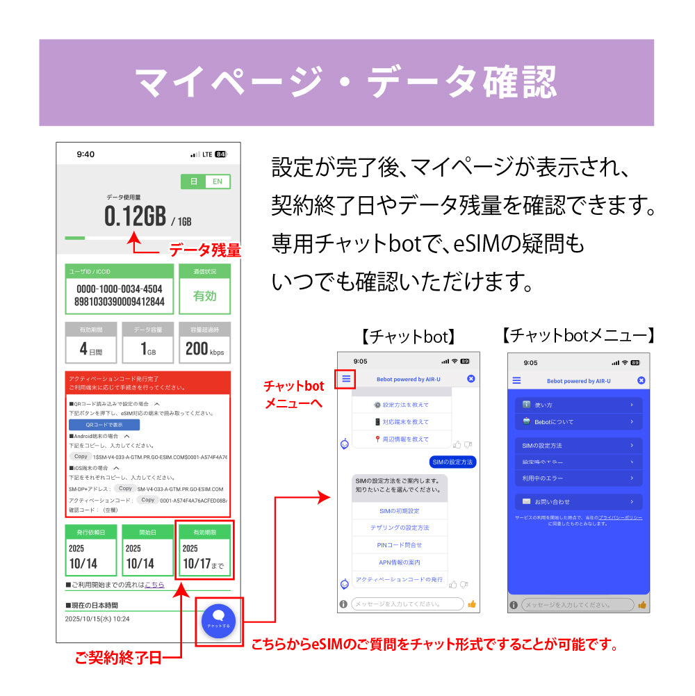 日本国内専用 データeSIM　50GB／180日間