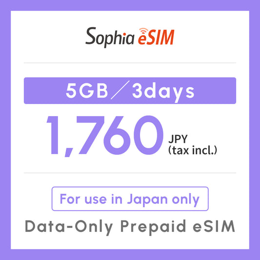 Japan Data eSIM　5GB／3days
