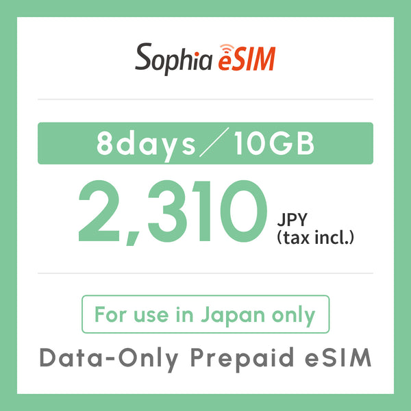 Japan Data eSIM　8days/10GB